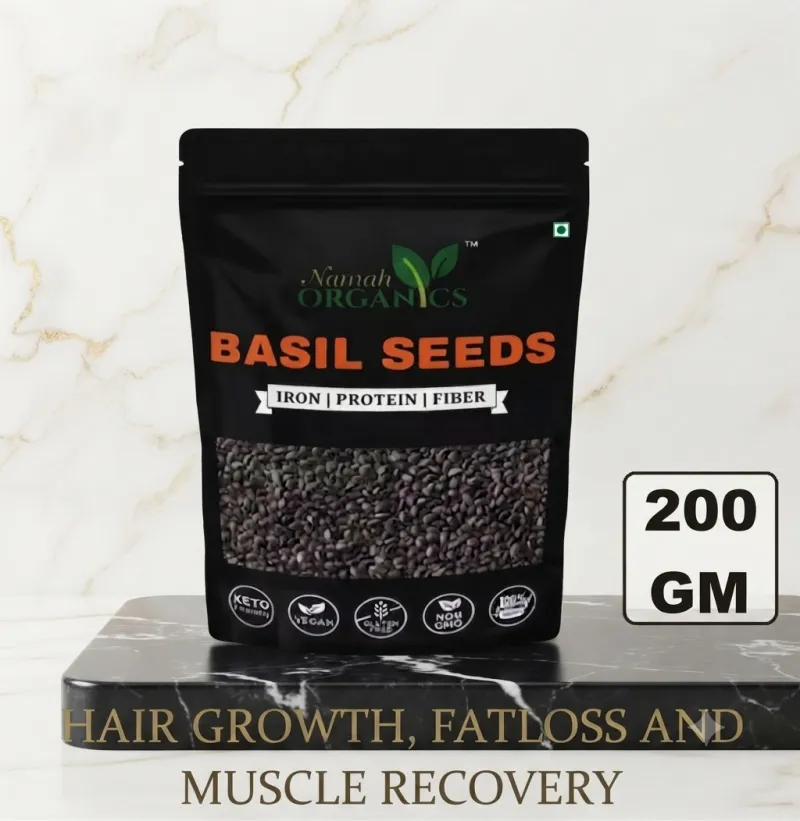Namah Organics Raw Basil Seeds (200g)