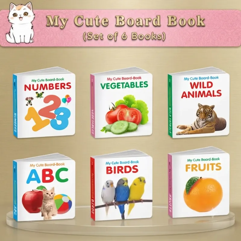 GOWOO All-in-One Learning Board Book Set for Children (Pack of 6)