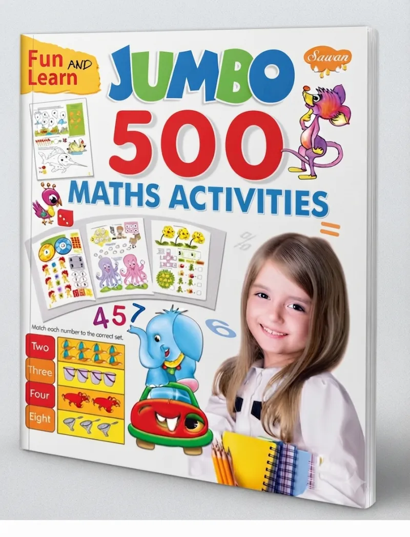 Jumbo 500 Maths Activities Book for Kids by Sawan