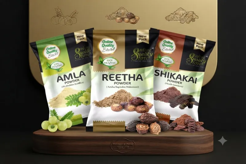 Online Quality Store Reetha Amla Shikakai Powder 400g